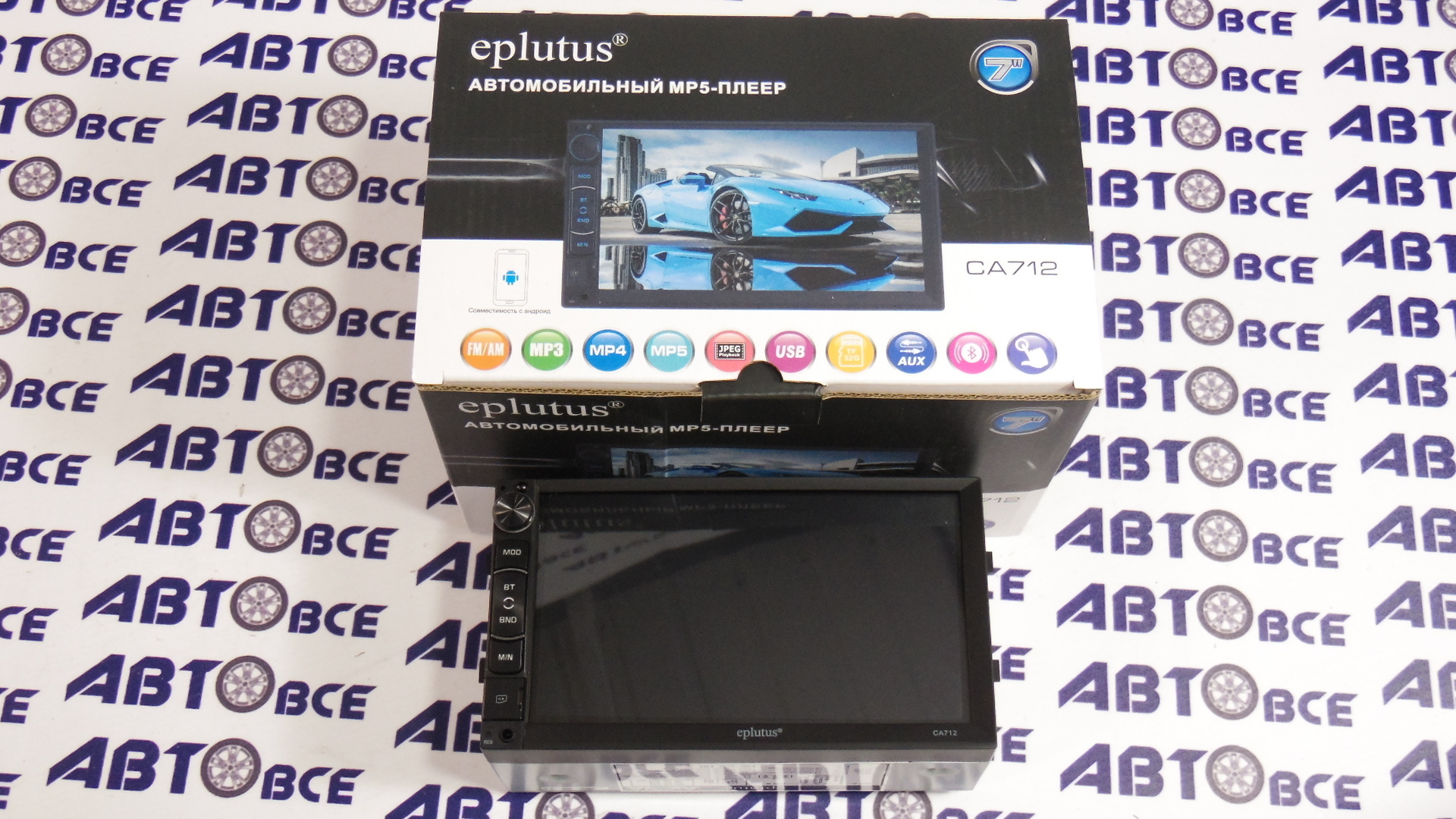 Автомагнитола (магнитофон) 2din (USB/BT/SD/FM/AUX/RDS/GPS/AM) CA712 ANDROID  EPLUTUS - АудиоТовары